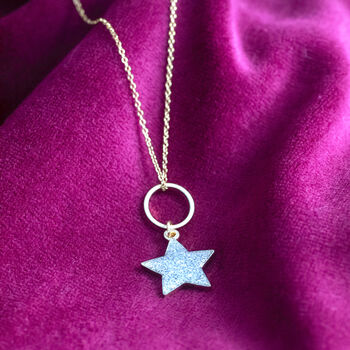 Sparkle Star Circle Charm Necklace, 5 of 9