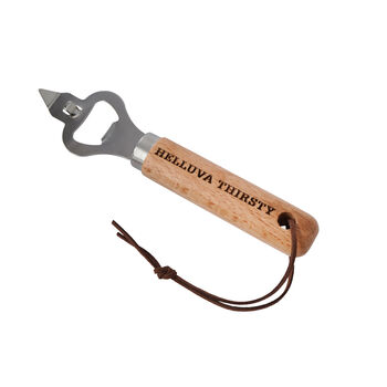 Cornish Gifts 'Helluva Thirsty' Wooden Bottle Opener, 3 of 3