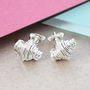 Coiled Polished Silver Stud Earrings, thumbnail 1 of 10
