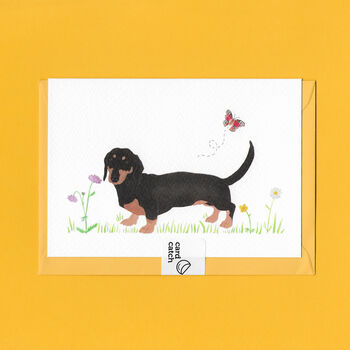 Darcy The Dachshund Illustrated Blank Greeting Card, 4 of 10