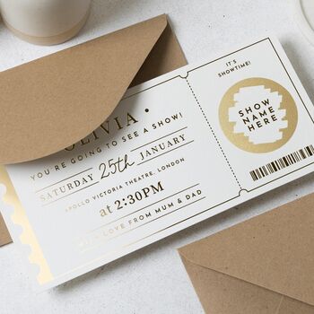 Personalised Theatre Scratch Reveal Gift Ticket, 5 of 9