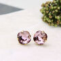 Large Blush Pink Octagon Rhinestone Stud Earrings, thumbnail 4 of 9