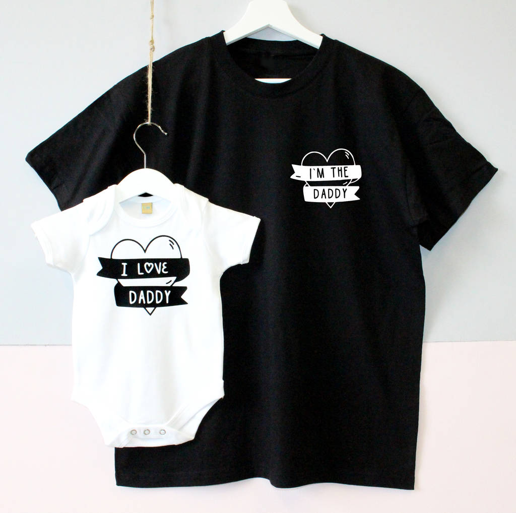 'I Love Daddy', 'I'm The Daddy' T Shirt Set By Precious Little Plum