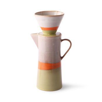 Earthy Toned Ceramic Coffee Pot, 3 of 4