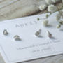 October Dainty Birthstone Sterling Silver Studs, thumbnail 9 of 12