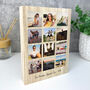 Personalised Freestanding Twelve Photo Grid Giant Wooden Block 21cm X 15cm Portrait, thumbnail 1 of 7