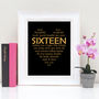 Personalised 13th, 14th Or 16th Birthday Heart Print, thumbnail 6 of 6