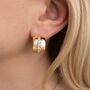 Chunky Pavé 18k Gold Plated Waterproof Hoop Earrings, thumbnail 1 of 5