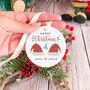 Personalised Merry Christmas Ceramic Ornament With Couple Name, thumbnail 5 of 7