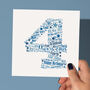 Blue Star Personalised 4th Birthday Card, thumbnail 1 of 6