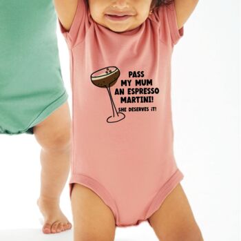 Pass My Mum A Espresso Martini New Baby Babyvest, 2 of 3