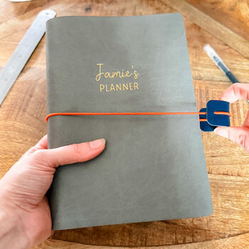 Personalised Refillable A5 Planner Folio | Vegan Leather Journal Cover, 8 of 12
