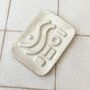 Geometric Speckled White Ceramic Soap Dish, thumbnail 3 of 3