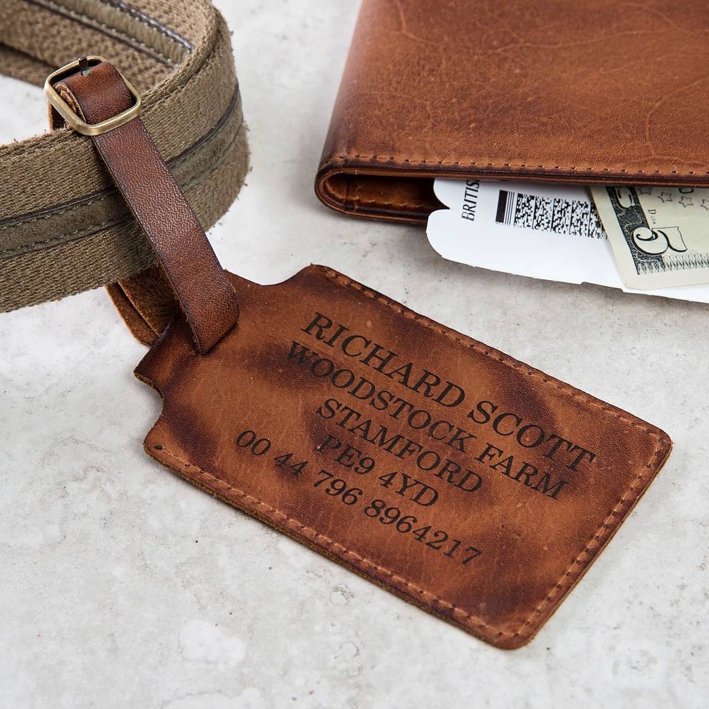 personalised leather travel wallet and luggage tag set by ginger rose ...