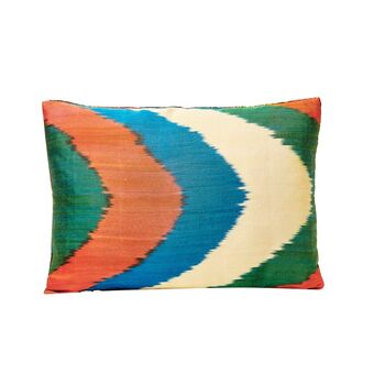 Circle Dot Brown Velvet / Ikat Style Sofa Cushion, 4 of 4