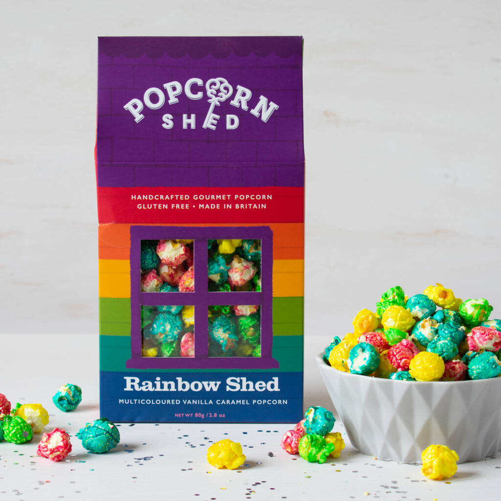 Vanilla Rainbow Gourmet Popcorn Gift Box, 1 of 6