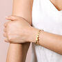 Gold Stainless Steel Heart Charm Herringbone Bracelet, thumbnail 9 of 12