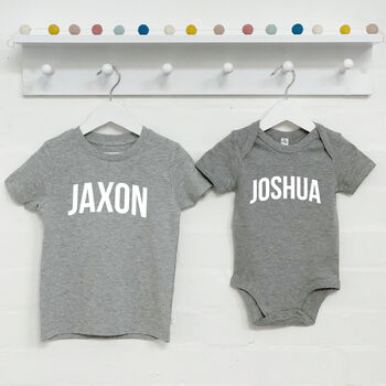 Personalised Sibling T Shirts In Varsity Style, 4 of 4