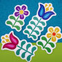 Rainbow Scandi Folk Art Style Flower Vinyl Stickers, thumbnail 2 of 5