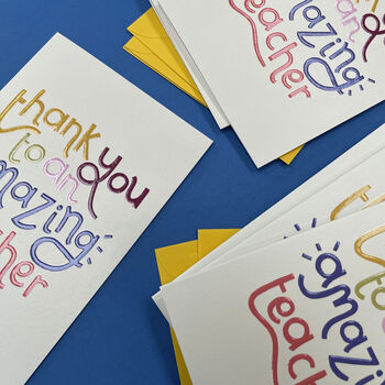 'Thank You To An Amazing Teacher' Card Set, 3 of 4