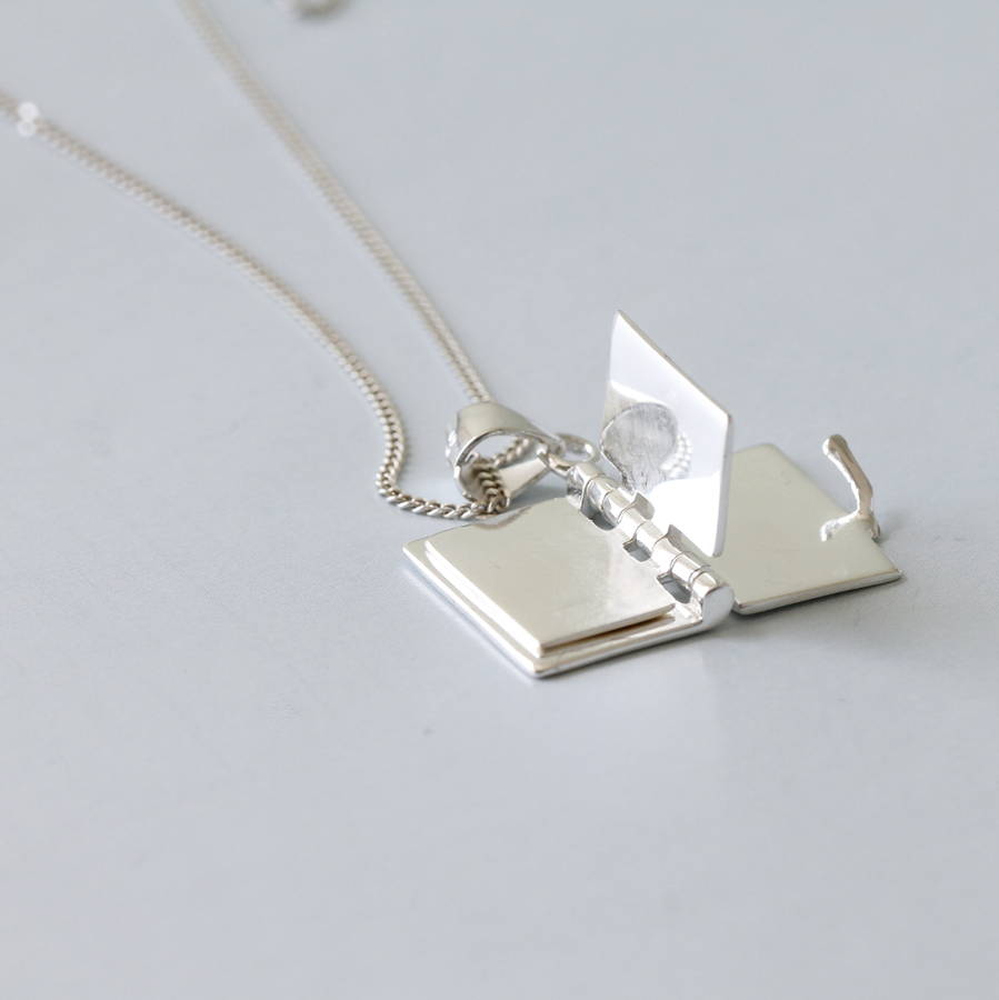 write her own story book pendant necklace by attic