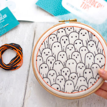 Ghosts Halloween Embroidery Craft Kit, 3 of 7