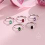 Sterling Silver Natural Amethyst Oval Ring, thumbnail 5 of 11