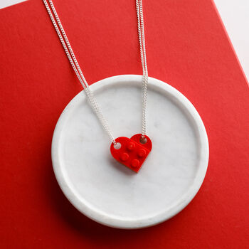 Personalised Building Block Couples Heart Necklace, 3 of 3