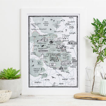 Map Of The Yorkshire Dales Signed Print, 3 of 3