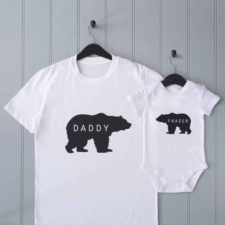 Personalised Daddy Bear T Shirt Set, 1 of 2