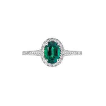 Rosalind Created Emerald And Lab Grown Diamond Ring, 10 of 12