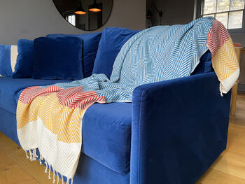 Personalised Soft Cotton Sofa Throw, Christmas Gift For Couple, 11 of 11
