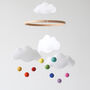 White Cloud And Rainbow Baby Mobile, thumbnail 1 of 4