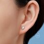 Sterling Silver Tiny Blue Opal Droplet Screw Back Earrings, thumbnail 3 of 10