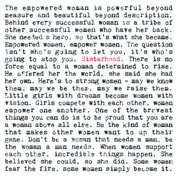 Sisterhood Quotes Card; Feminist Card For Her, 2 of 6