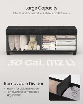 Foldable Storage Ottoman Footrest Bench, 7 of 9