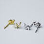 Sterling Silver Crystal And Pearl Star Stud, thumbnail 4 of 9