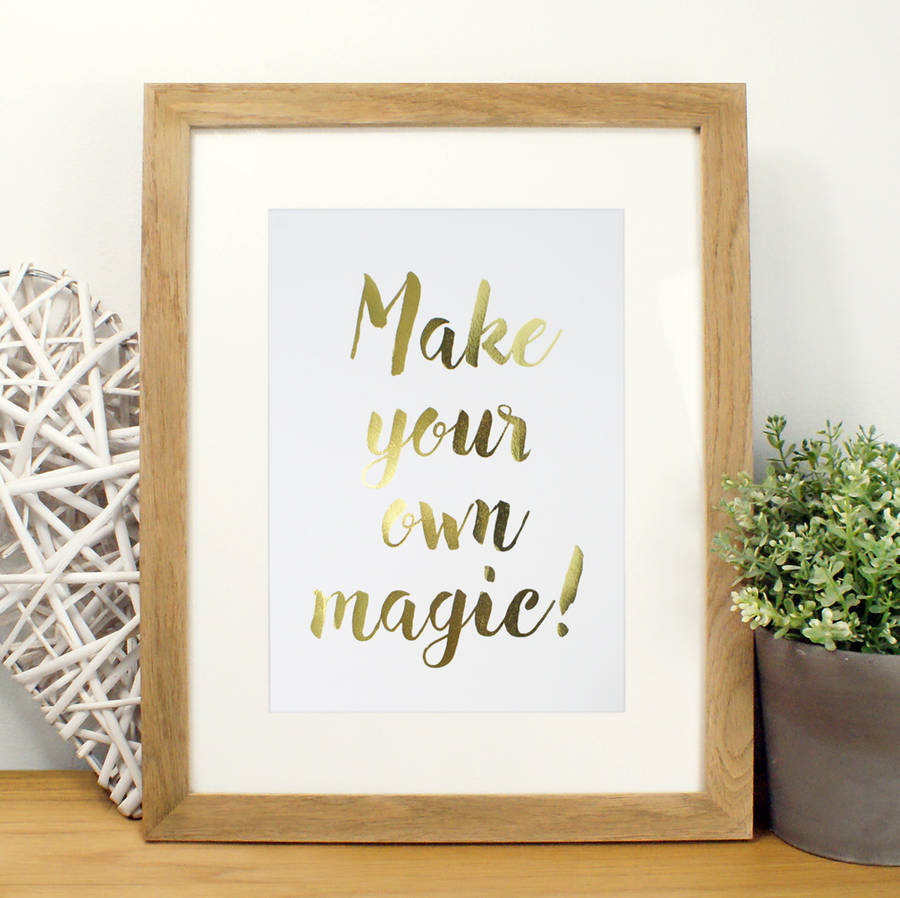 personalised quote metallic print by over & over | notonthehighstreet.com