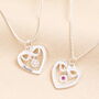Personalised Sterling Silver Infinity Heart And Birthstone Pendant Necklace, thumbnail 1 of 5