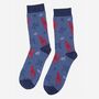 Men's Squid And Octopus Bamboo Socks Blue, thumbnail 1 of 3