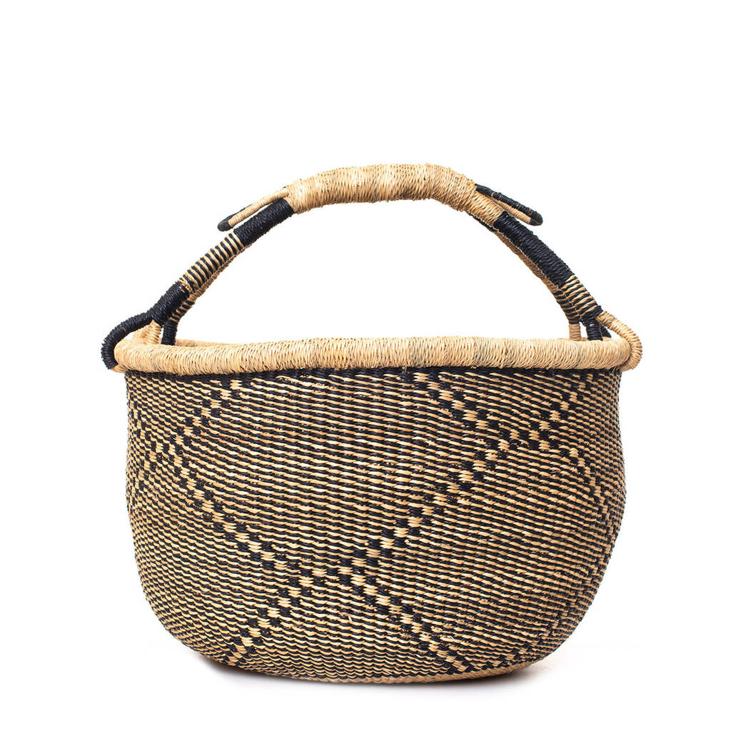 Coal African Handwoven Picnic Basket By Cosy Coco