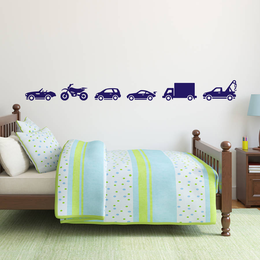 Set Of Six Vehicle Wall Stickers By Nutmeg Wall Stickers