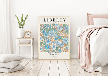 Liberty Retro Blue Art Print, 3 of 6