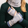 Soft Handmade Fair Isle Knitted Wrist Warmers, thumbnail 5 of 8