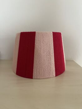 Red And Pink Striped String Lampshade Medium, 2 of 4