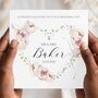 Floral Wedding Day Floral Wreath Card, Mr And Mrs Heart Wedding Card, thumbnail 1 of 3
