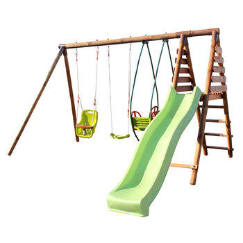 Colza Wooden Swing Set With Slide, 4 of 11