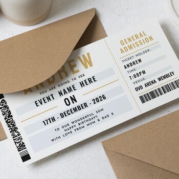 Personalised Concert Ticket Voucher For Son's Birthday, 3 of 4
