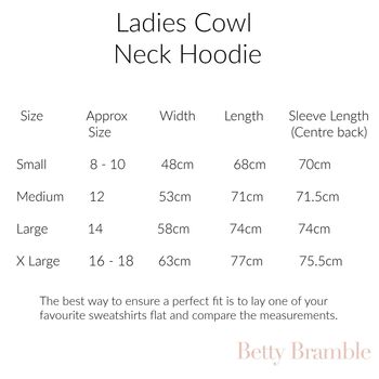 Bonjour Ladies Cowl Neck Hoodie Sweatshirt, 2 of 2