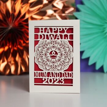 Personalised Papercut Diwali Mandala Card A5, 9 of 9